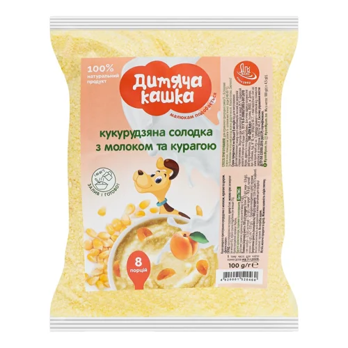 Каша Ням-ням кукурудзяна молочна з курагой 100г
