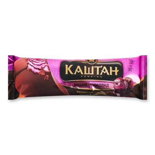 Морозиво Вишня-Шоколад у Кондитерській Глазурі, Каштан, в/ґ, 75г