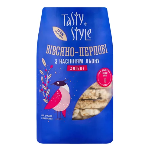 Хлібці з насінням льону Біо-всяно-перлові Tasty Style 100г