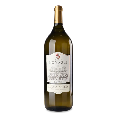 Вино Біле Напівсолодке Alazani Valley Chateau Kondoli, в/ґ, 1.5л, 11-13%