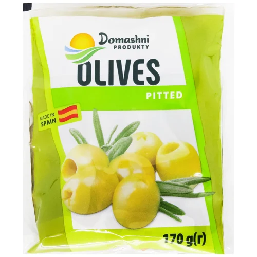 Оливки Домашні продукти зелені без кісточки 170мл
