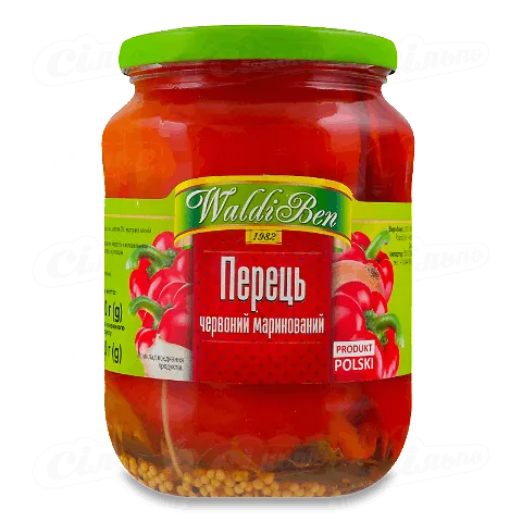 Перець WaldiBen червоний маринований, 650г
