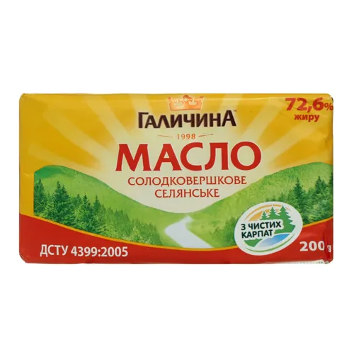 Масло 72.6% солодковершкове Селянське Галичина м/у 200г