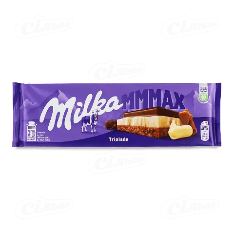 Шоколад Milka Triolade тришаровий з молочним і білковим шоколадом, 280г
