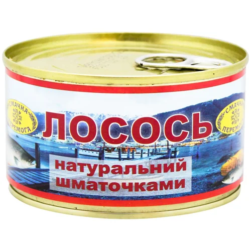 Лосось Смачна Перемога натуральний шматочками 230г