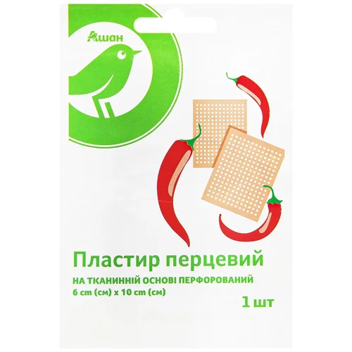Пластир Auchan перцевий з перфорацією 6х10см