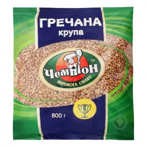 Гречана крупа 800г п/ет ТМ Чемпіон