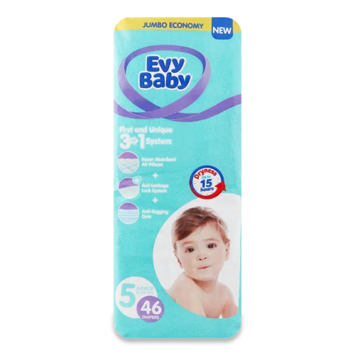Підгузки Дитячі Junior Jumbo Evy Baby, 11-25 кг, 46 шт, в/ґ