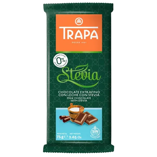 Шоколад Trapa Stevia молочний 75г