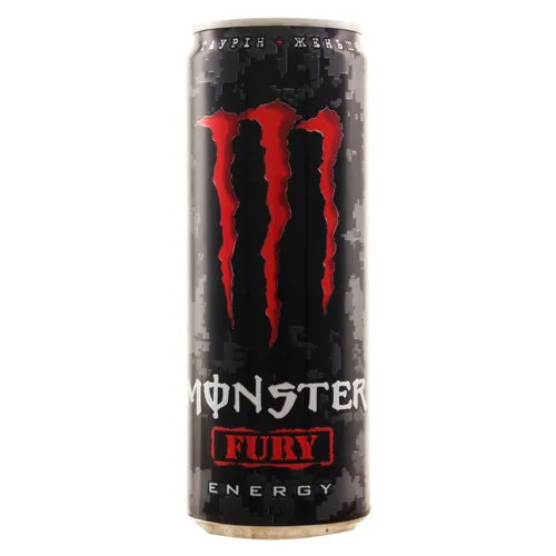 Напій енергетичний безалкогольний сильногазований Fury Monster Energy з/б 335мл