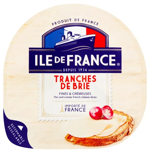 Сир 60% м'який Tranches de Brie Ile de France лоток 150г