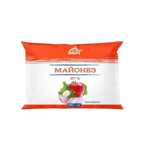 Майонез Розумний вибір Справжній 67% ф/пак 180г