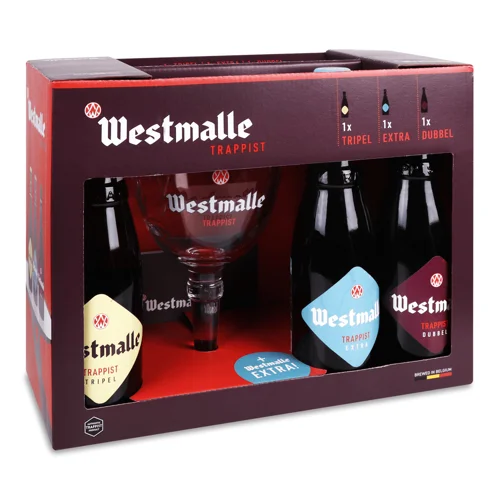 Пиво Westmalle Tripel+Dubbel+Extra 3*0,33л +келих,шт