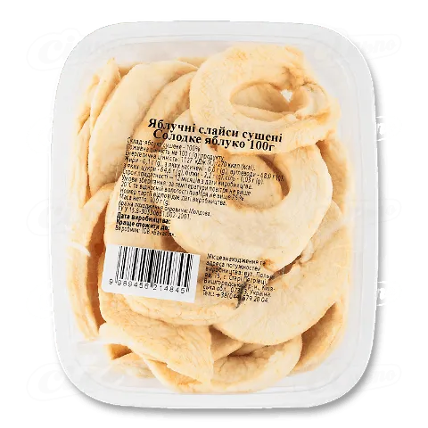 Слайси яблучні «Солодке яблуко» сушені, 100г