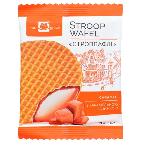 Вафлі Eurogroup з карамельною начинкою 33г