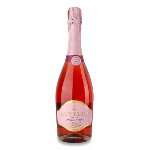 Вино ігристе рожеве напівсухе 0.75л Rtvelisi п/пл