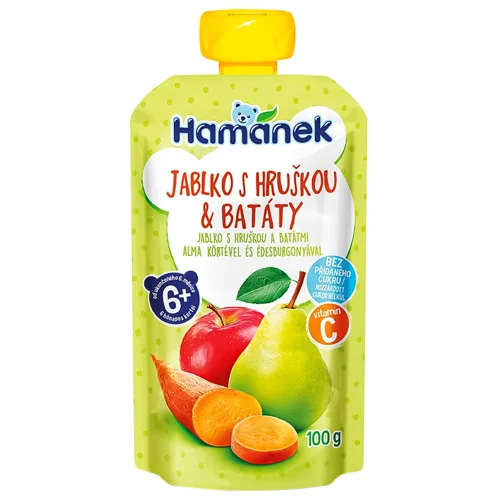 Пюре Hamanek Яблуко груша та батат 100г