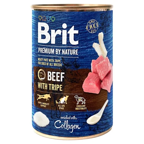 Корм вологий Brit Premium з яловичиною та тельбухами для собак всіх порід 400г
