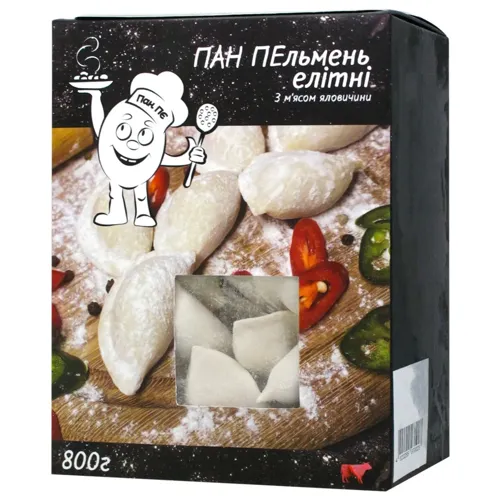 Пельмені Пан Пе елітні з м'ясом яловичини 800г