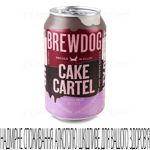 Пиво BrewDog Cake Cartel темне з залізній банці, 0,33л