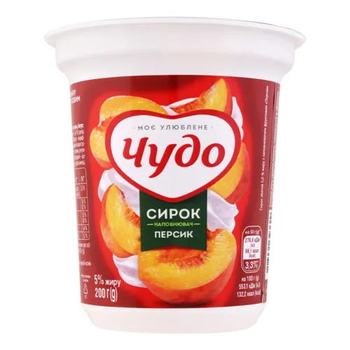 Сирок 5% збитий Персик Чудо ст 200г