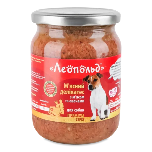Корм для собак Леопольд М'ясний делікатес м'ясо-овочі