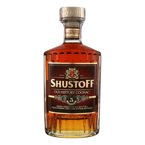 Коньяк 0.5л 40% ординарний П'ять зірок Shustoff бут