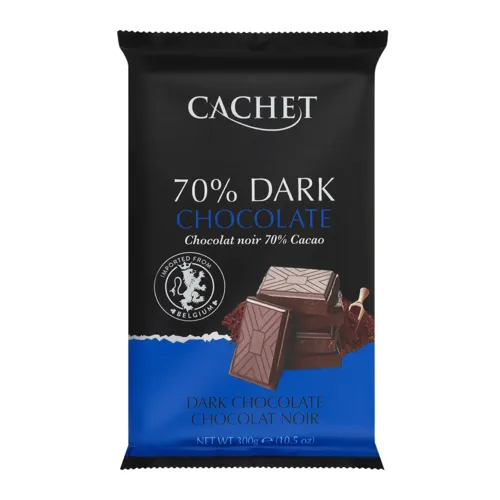 Шоколад чорний 70% CACHET 300г