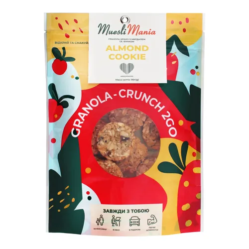Гранола-кранч з мигдалем та фініком Almond Cookie Muesli Mania д/п 90г