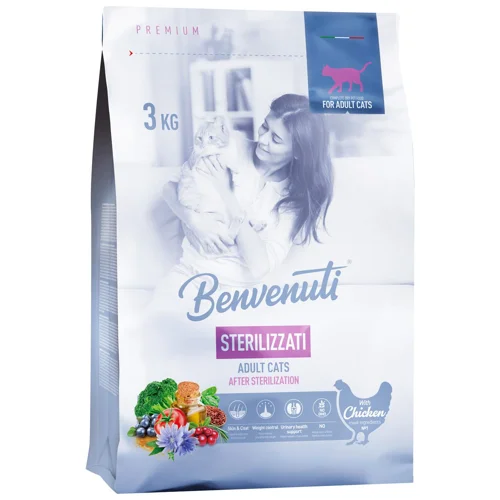Корм сухий Benvenuti Sterilizzati з куркою для стерилізованих котів 3кг