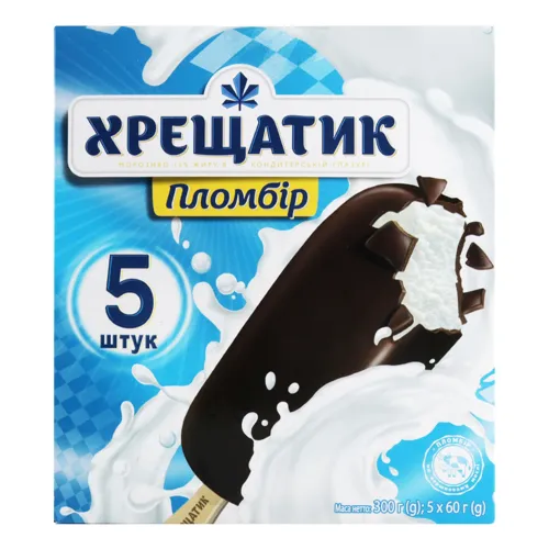 Морозиво 15% пломбір в кондитерській глазурі Хрещатик