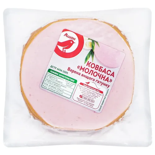 Ковбаса Ашан Молочна варена вищий сорт