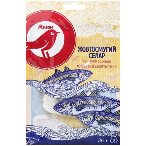 Селар Auchan жовтосмугий сушений солоний 36г