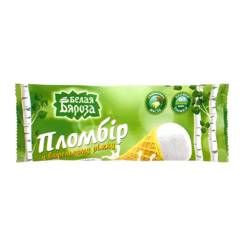 Морозиво 15% пломбір у вафельному ріжку Белая Бяроза м/у 90г