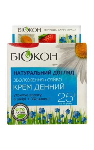 Крем для Обличчя Денний Натуральний Догляд 25+ Биокон, 50мл