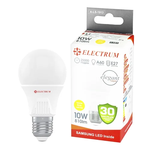 Лампа Electrum світлодіодна A60 10W PA LS-33 Elegant Е27 3000 A-LS-1913
