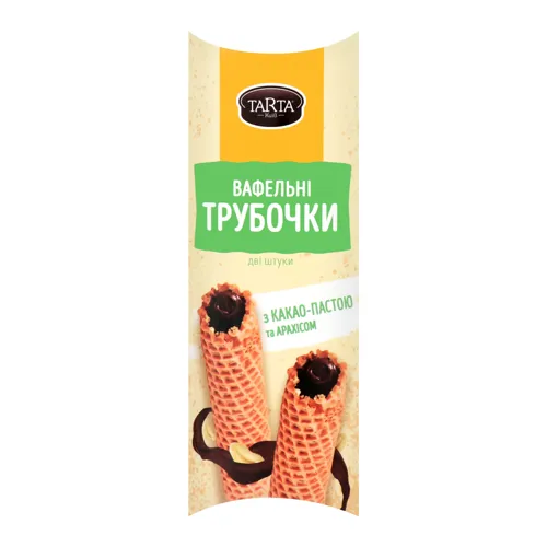 Тістечко Вафельна трубочка з какао пастою та арахісом Tarta к/у 0.11кг
