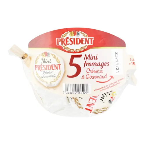 Сир 60% м'який Mini Cremeux&Gourmand President м/у 5х30г
