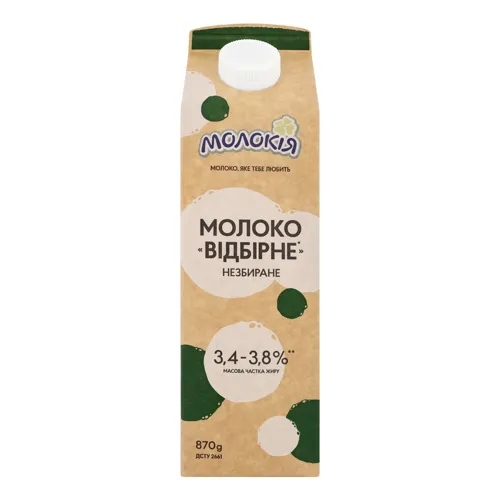 Молоко 3.4-3.8% Відбірне Молокія т/п 870г