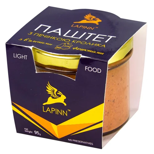 Паштет Lapinn Picanto з печінкою кролика та в'яленими фруктами 95г