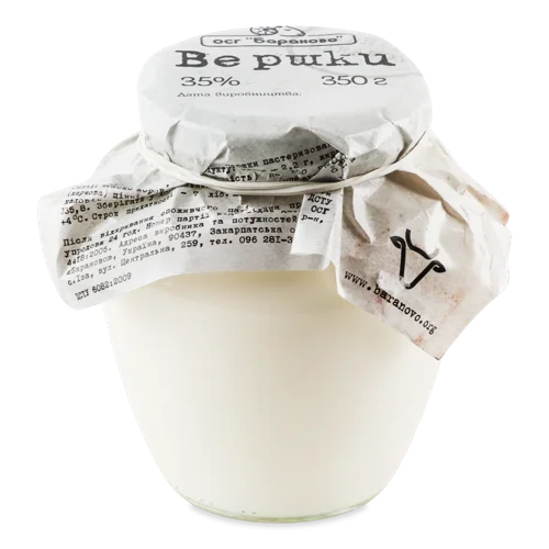 Вершки Пастеризовані 35% Бараново, с/б 350г