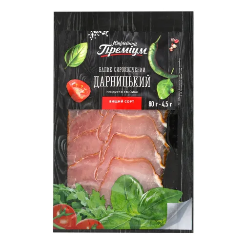 Балик Дарницький Ювілейний Преміум сиров'ялений м'ясний продукт 80г