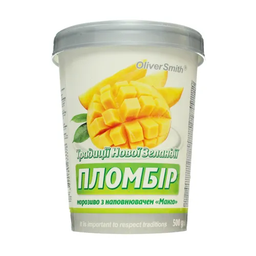 Морозиво 15% пломбір Манго Традиції Нової Зеландії Oliver Smith відро 500г