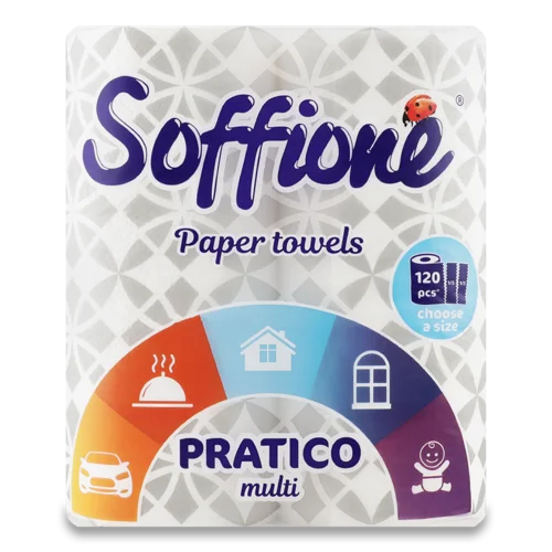 Рушники паперові 2-х шарові Pratico Multi Soffione, 2 шт