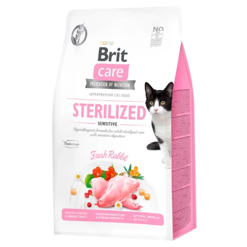 Корм сухий Brit Care Sterilized Sensitive з кроликом для стерилізованих котів з чутливим травленням 400г