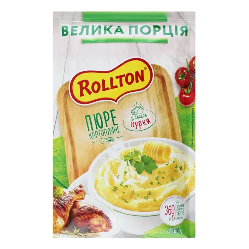 Пюре швидкого приготування картопляне зі смаком курки Rollton м/у 60г