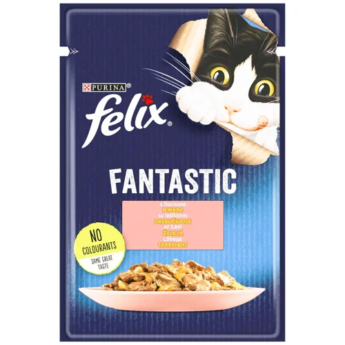 Корм вологий Felix Fantastic з лососем для котів 85г