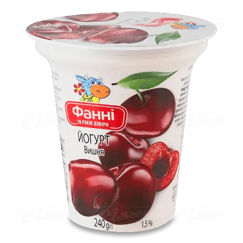 Йогурт Фанні Вишня 1,5% ст, 240г