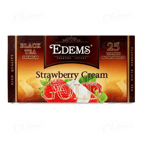 Чай чорний Edems Gold Strawberry Cream, 25*2г
