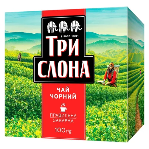 Чай чорний Три Слона листовий 100г